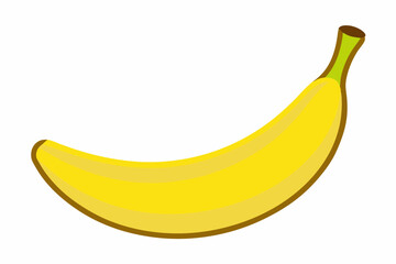 Banana on yellow background health food nature fruit logo symbol hand drawn cartoon illustration