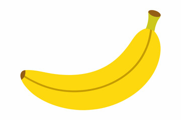 Banana on yellow background health food nature fruit logo symbol hand drawn cartoon illustration