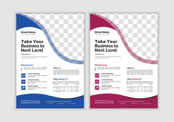 Corporate business flyer template design, Deep Crmine, pinkish red flyer, bule and modern business flyer template,  perfect for creative professional business and editable vector template Design.