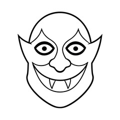 Cartoon Monster Mask Outline Vector for Fun Projects