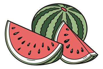 watermelon and slice