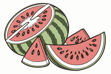 watermelon and slice