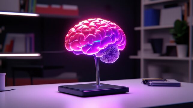 A short film showing a business leader developing AI, as the glowing digital brain evolves with each breakthrough.