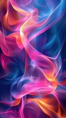 Obraz premium Colorful swirling patterns create a dynamic and vibrant abstract design in shades of pink, blue, and orange