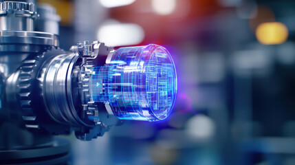 Futuristic carbon capture system with digital hologram interface