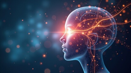 Abstract Art depicting AI&rsquo;s quantum thought process, infinite layers of transparent digital code floating in a cosmic void, interconnected luminous circuits forming dreamlike neural pat