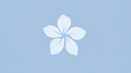 Serene Blue Flower Minimalist Design: A Gentle Floral Illustration