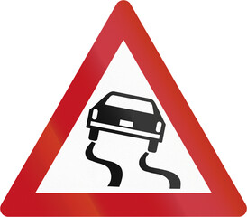 Israel warning sign - Danger of skidding