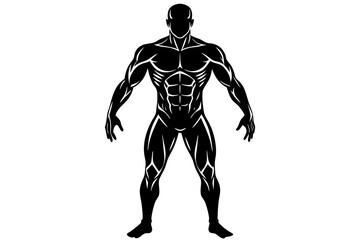 body builder man black silhouette
