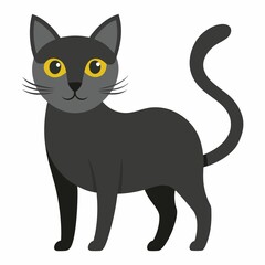 black cat vector illustration isolated on white background