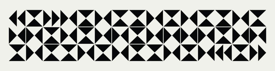 Seamless black and white half square triangle pattern background. Graphical illustration for a unique wall decor, textiles and interior design.