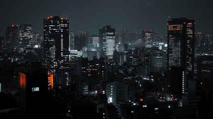 Obraz premium A monochrome cityscape with only one bright accent color.