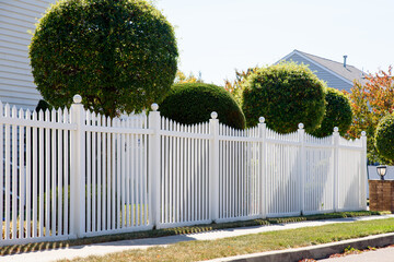 vinyl fence white grass security property plastic