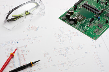 Electronic circuit board and engineering schematic
