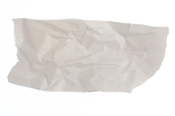Crumpled torn paper on white background
