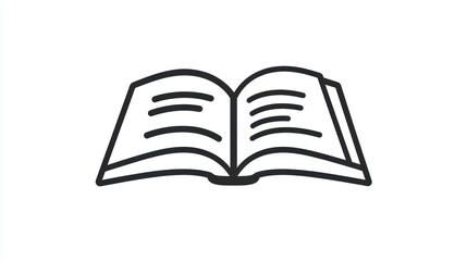 Open Book Icon: A Simple Line Drawing