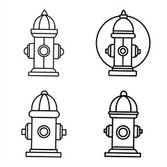 Classic Fire Hydrant Silhouette Vector Icon Set High-Resolution Download.