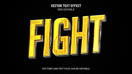 Fight gold texture editable text effect
