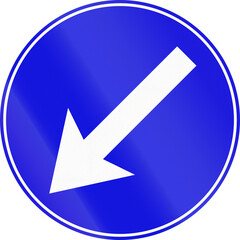 Israel mandatory road sign - keep left