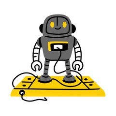 Obraz premium Bot charging device illustration in flat style