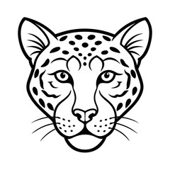 Artistic Leopard Head Line Art for Fashion Designs
