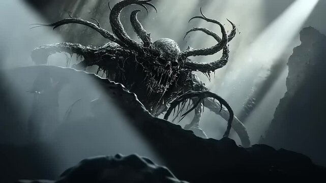 The Abomination of the Deep: A Dark Fantasy Digital Painting