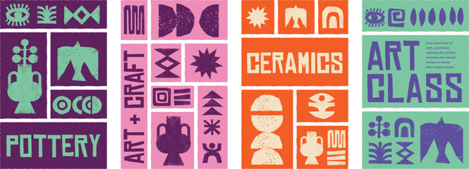 Abstract textured hand drawn design. Africa, tribal art, design, craft and pottery concept illustrations. Abstract backgrounds, frames design