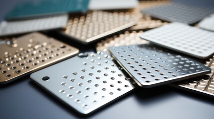 Elegant Metal Plates: A Collection of Perforated Textures
