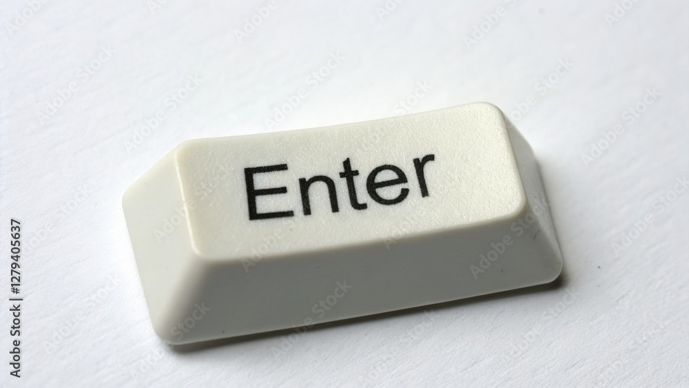 Poster pressing the digital gateway: a close-up image of a computer keyboard's 