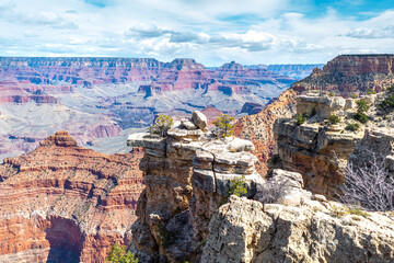 Landscape of the grand canyon from mather point viewpoint in the grand canyon national park in Arizona, south rim USA