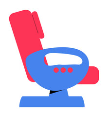 Reclining Massage Chair in Flat Vector Illustration Symbolizing Comfort, Relaxation, and Wellness, Isolated on White Background