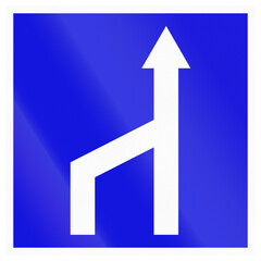 Fototapeta premium Israel regulatory road sign - Lane merge from the left