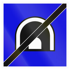 Road sign in Israel - tunnel ends