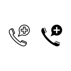 Emergency call filled icon set color editable