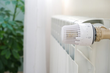 The heat regulator on the radiator of the house.