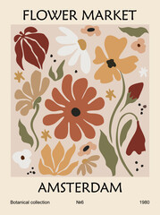 Experience the beauty of botany at the Amsterdam flower market with a stunning array of flowers and leaves. Discover creative arts in every petal and leaf pattern on display.