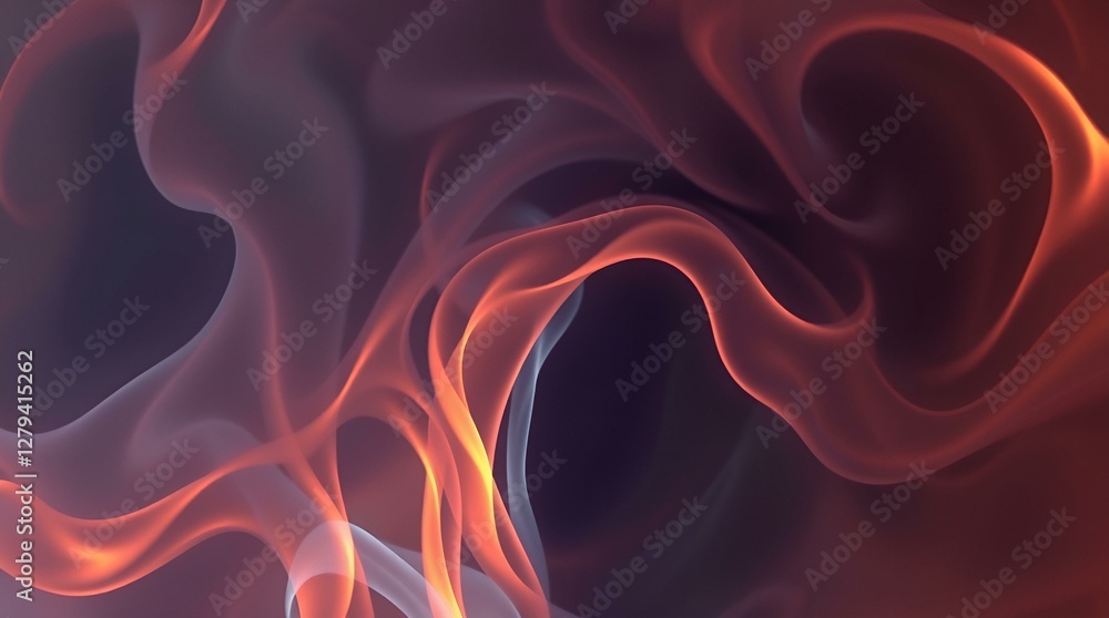 Aufkleber abstract colorful smoke swirls with flowing patterns and dark background