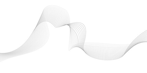 Abstract modern stylized black and grey white curve wave line smooth stripe white background. Use for banner, business, presentation vector illustration.