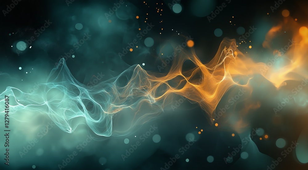 Poster technological modern background with bright lines of light and color. futuristic attractive backgrou