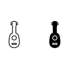 Ukulele icon set color editable on white background