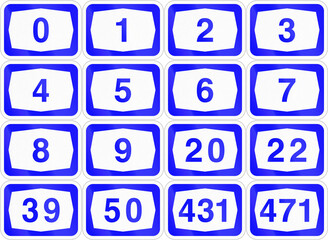 Israel highway road shield collection from 0 to 471