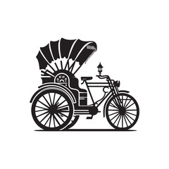 Fototapeta premium Rickshaw silhouette design Vector (3).eps