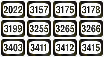 Israel local road shield collection from 2022 to 3415