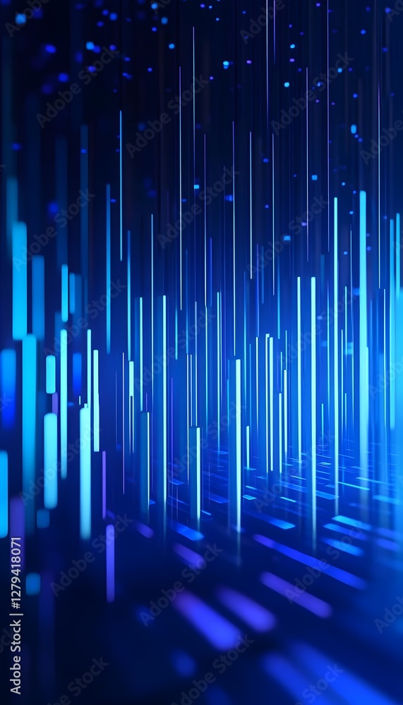 Aufkleber blue lines of light depicting data stream visualization effect