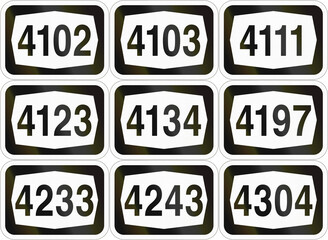 Israel local road shield collection from 4102 to 4304