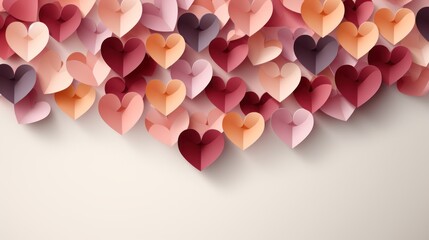 A Romantic Composition of Colorful Paper Hearts