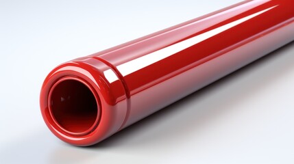Red Cylindrical Object with Glossy Finish