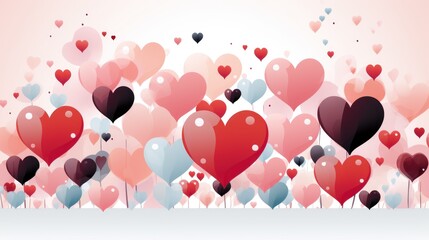 A Celebration of Love:  Heart Balloons Soar in a Romantic Sky