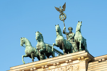 Quadriga statue on top of Brandenburg Gate