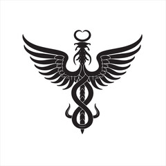 Classic Caduceus Medical Emblem
